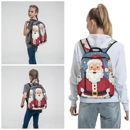 Travel Backpack for Women Men Cartoon Santa Claus Daypack 15 inch Lightweight Computer Bag Casual Back Pack - color: Cartoon Santa Claus2