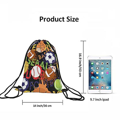 Bags Drawstring Backpacks for Men & Women - Baseball, Basketball, Volleyball, Gym & Yoga - color: Multi-a95