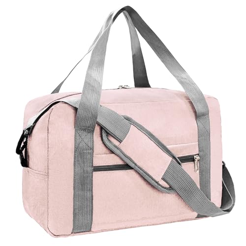For Spirit Airlines Personal Item Bag 18x14x8 in Underseat Carry-on Luggage foldable Travel Duffle Bag for Airplanes(30L, Pink) - color: Pink, size: 30L
