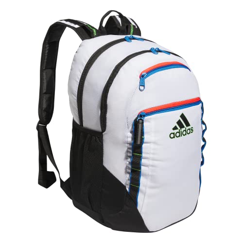 adidas Excel Backpack for Men & Women – Durable Large Athletic Laptop Bag - color: White/Bright Royal Blue/Black, size: OSFA