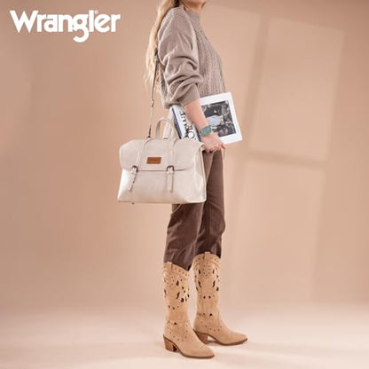 Wrangler Laptop Bag for Women Messenger Bag Briefcase Computer Backpack Convertible Satchel Bag - color: Beige, size: 13 inch
