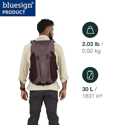 Osprey Hikelite LT 30L Hiking Backpack - Lightweight Travel Daypack with Rain Cover for Men and Women, Cascade Blue - color: Cascade Blue, style: 30l