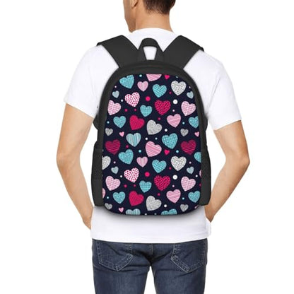 Breathable Outdoor Daypack Colorful Hearts, Durable Anti Theft Travel Backpack Adjustable Strap Shoulder Bag for Hiking Camping City Walking - color: Design (577)