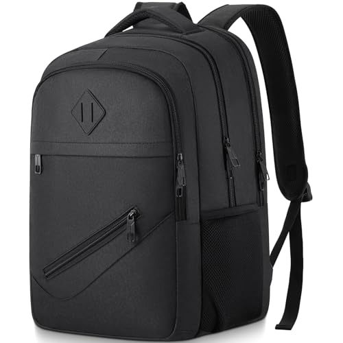 BIKROD Backpack for Men and Women, School Backpacks for Teen Boys Girls, Water Resistant Sturdy Anti Theft Travel Laptop Backpack, Black Student Bookbag Fits 15.6 Inch Laptop, Gifts - color: Black, size: 15.6 Inch