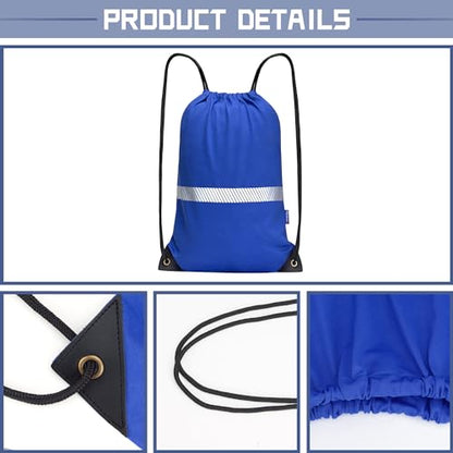 AYKRM Customized Blue Drawstring Backpack Bag work Sackpack logo - color: Blue-logo