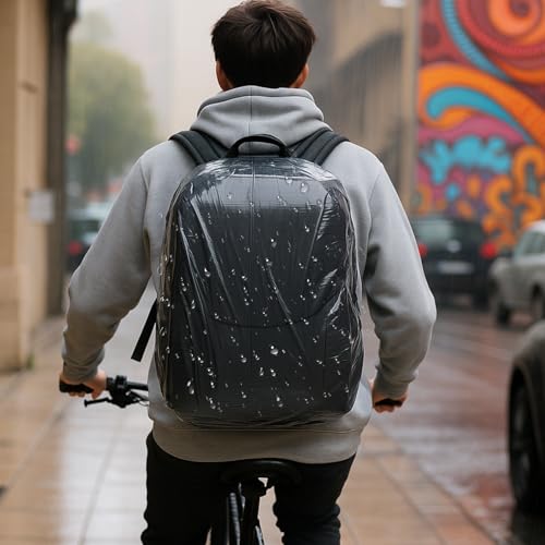 10 PCS Portable Elastic Waterproof Backpack Covers, 41L-50L Large Size Disposable Backpack Rain Cover Waterproof Outdoor Backpacks Pack Covers Protector Rain Cover for Camping Hiking Cycling Emergency