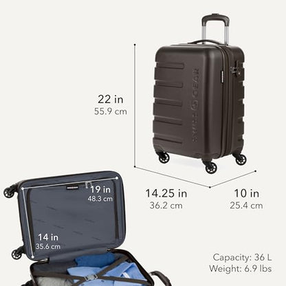 SWISSGEAR Signature Hardside Expandable Carry-On Spinner Luggage, ABS Construction, TSA-Friendly Lock, and Built-In Cupholder, Chocolate, 19-Inch - color: Chocolate, size: Carry-On 19-Inch