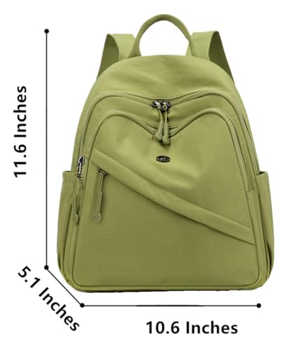 Mini Backpack Purse for Women Lightweight Nylon Casual Bag Small Daypacks for Work Travel (C Grass Green) - color: C Grass Green