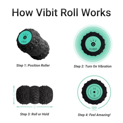 Vibit - Vibrating Massager for Plantar Fasciitis, Pain Relief and Sciatica, Foot and Body Portable Massage Roller, Deep Tissue Pain Relief from Feet to Neck, Electric, 3 Vibration Levels (New Blue) - color: New Blue