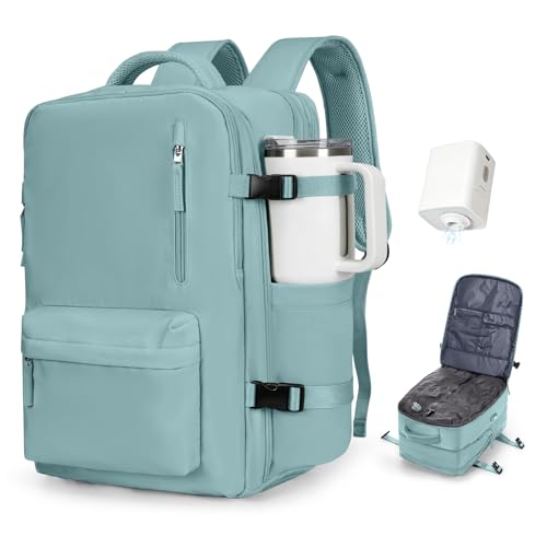 Vacuum Backpack Travel with Pump for Women Men 18x14x8 Personal Item Bag - color: A2-blue