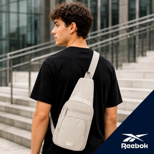 Reebok Unisex Crossbody Bag - Convertible Compact Durable Cross Body Bag for Women and Men - Gym and Travel Essentials, Size One Size, Cosmos Stucco - color: Cosmos Stucco