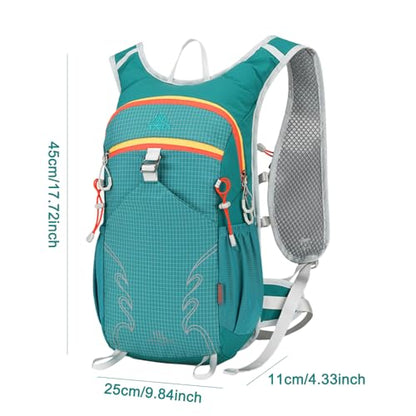18L Lightweight Hiking Backpack, Breathable Daypack with Rain Cover, Reflective Ultralight Camping Bag for Men Women, Hydration Outlet for Outdoor Travel - color: Lake Blue