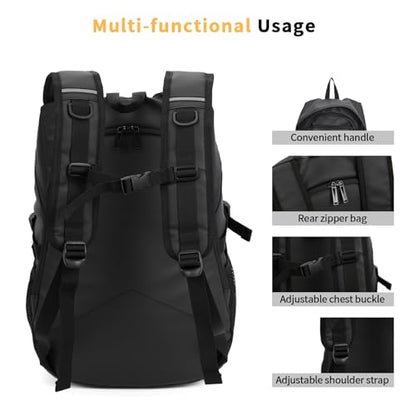 Motorcycle Helmet Backpack，15.6-inch Laptop Compartment, High Reflective Strips, Ideal for Riders’ Commuting & Fitness.