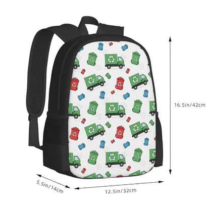 Classic Casual Daypack Garbage Truck Trash, Large Capacity Anti Theft Polyester Travel Bag Unisex Shoulder Pack for Leisure Travel Camping Hiking - color: Design (402)