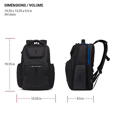 SwissGear Gaming Laptop Backpack with Charger Port (USB), Blue/Black