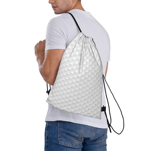 Golf Ball Pattern Print Drawstring Bag Sport Gym Backpack Beach Travel Sack Draw String Yoga Bag For Men Women - color: Golf Ball Pattern Print