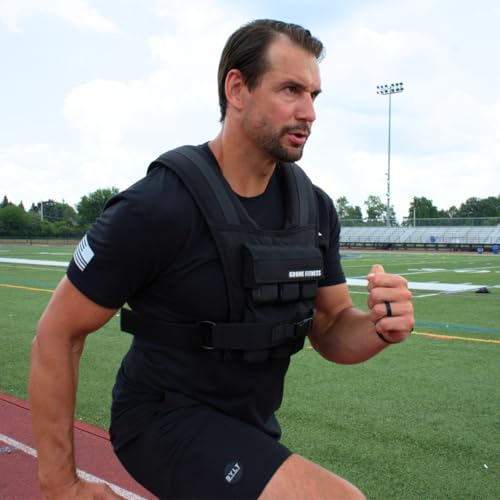 Gronk Fitness Weighted Vest | Heavy Duty Workout Vest for Men & Women | Adjustable Weight Vest for Strength Training, Calisthenics, Functional Fitness, Running & Conditioning - size: 45 LBS