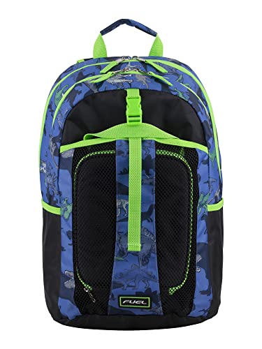 FUEL Lunch Backpack Set Teens Student Water Resistant Bookbag Bag Soft Reusable Insulated Cooler Lunch Box Thermal Travel Office Lunch Bag, Dinosaur Black Blue - color: Blue Dinosaur