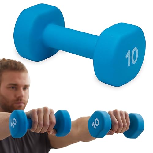 Gaiam Dumbbell Hand Weight (Sold in Singles) - Neoprene Coated Exercise & Fitness Dumbbell for Home Gym Workouts and Strength Training - Free Weights for Women and Men - size: 10lb