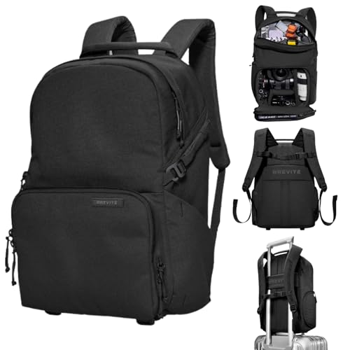 BREVITE Jumper Compact Camera Backpack 2026 Edition: A Minimalist & Travel-friendly Photography Backpack For DSLR Camera & Laptop w/Reinforced Straps & Stiffer Dividers (18L) (Triple Black Color) - color: Triple Black, size: 18L