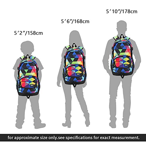 rickyh style School Backpack Travel Bag for Men & Women Lightweight College Back Pack with Laptop Compartmen - color: 04 Triangle Color