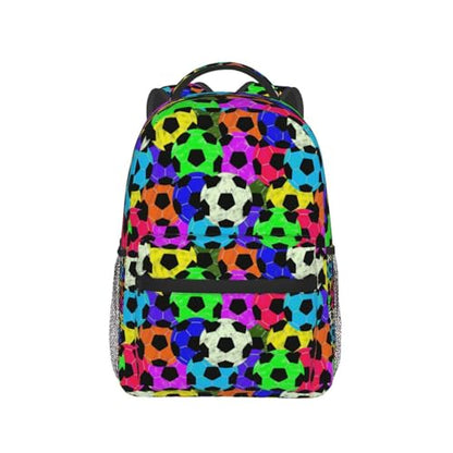 Soccer Laptop Backpack Cool Travel Hiking Backpack Mens Backpack Sport Casual Daypack Bag - color: Soccer 02