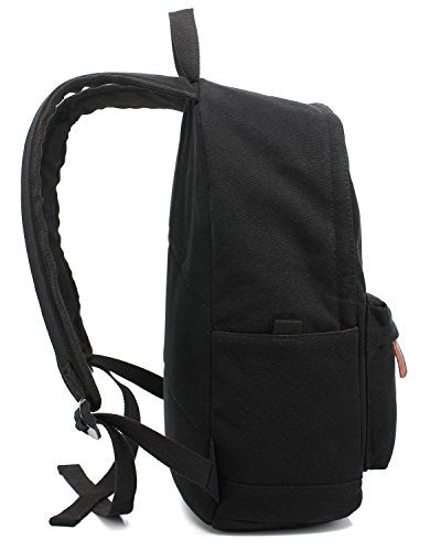 kayond Casual Style Lightweight canvas Laptop Bag/Durable Travel backpacks/Rucksack for Men&Women/Fashion Backpack Fits 15 inch Notebook (Black) - color: Black