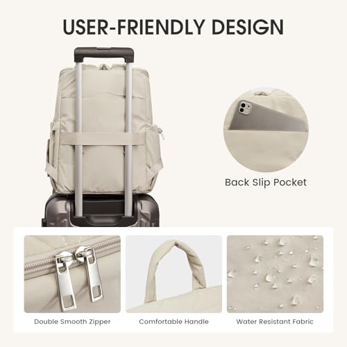 G4Free Diaper Bag Backpack for Moms Dads Travel Baby Bag with Pacifier Case & Insulated Pockets,Beige - color: Beige