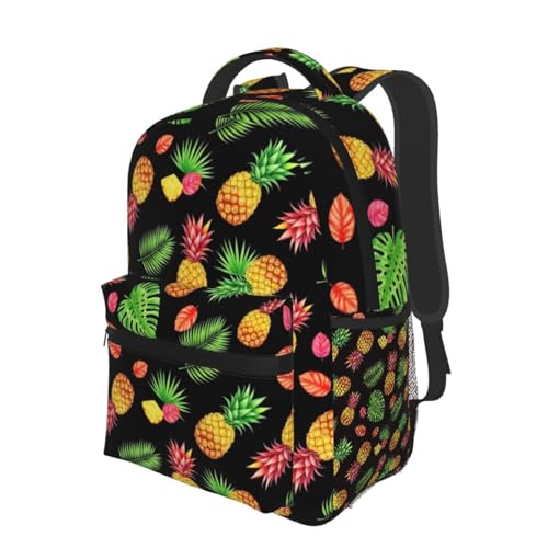 Travel Carry On Backpack Watercolor Pineapple Tropical Palm Leaves, Multi Pocket Water Resistant Daypack for Men Women Trips and Outdoor Activities - color: Pattern (6)