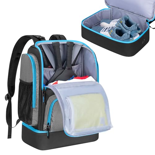 GOBUROS Pickleball Bags for Men Women, Pickleball Backpack for 4 Paddles with Shoe Compartment, Large Capacity Pickle Ball Equipment Bag, Grey - color: Grey