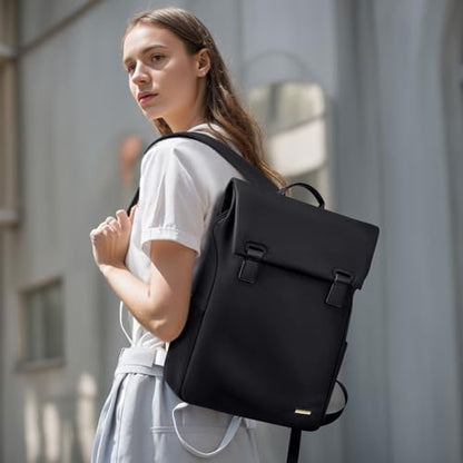 Women Laptop Backpack Computer Backpacks Carry On Waterproof backpack Fits 15.6Inch Notebook Travel Commute College (Black) - color: Elegant Black, size: 15.6 Inch