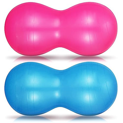 Wettarn 2 Pcs Peanut Ball Peanut Exercise Ball Pregnancy Yoga Stability Fitness Earthnut with Pump for Labor Birthing, Core Strength Training