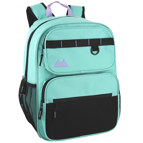 Summit Ridge Travel Backpack for Men and Women, Spacious Work Daypack with Water Bottle Pockets (Mint Green) - color: Mint Green