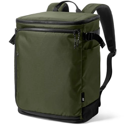 tomtoc 23L-28L Expandable Travel Backpack, Underseat Flight Approved Personal Item for Ryanair Southwest Frontier JetBlue, Lightweight Carry-on Luggage, Water-resistant Business Rucksack Weekender Bag - color: Green