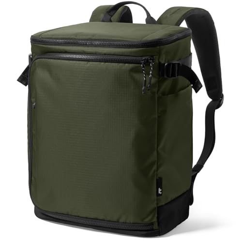 tomtoc 23L-28L Expandable Travel Backpack, Underseat Flight Approved Personal Item for Ryanair Southwest Frontier JetBlue, Lightweight Carry-on Luggage, Water-resistant Business Rucksack Weekender Bag - color: Green