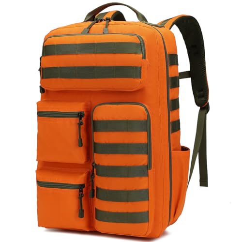Tactical High-Visibility Orange Backpack for Men Women,30L Military Waterproof MOLLE Backpack Outdoor Ideal for Outdoor, Hiking, Camping, Hunting and Emergency Preparedness - color: High-visibility Orangecamouflage