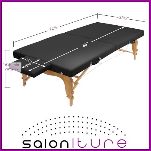 Saloniture Portable Physical Therapy Massage Table - Low to Ground Stretching Treatment Mat Platform - Black - color: Black