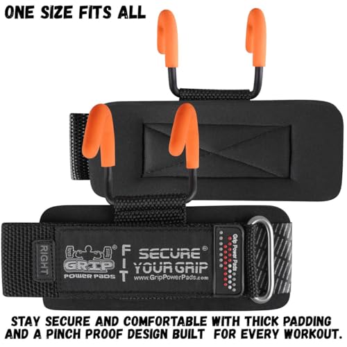 Weight Lifting Rod Hooks Heavy Duty Wrist Wraps Power Weight Lifting Training Gym Grips Straps Set of 2 - color: ORANGE, size: WOMEN-Wrist Size Small/Medium