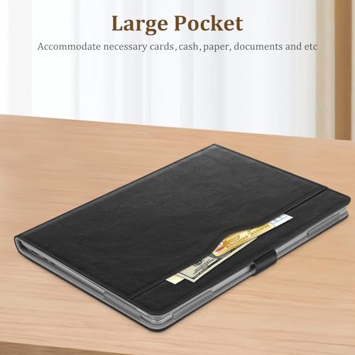 Fintie Sleeve Case for 15 Inch Microsoft Surface Laptop 6/5/4/3 (Model: 1872/1873/1953/1979), Premium PU Leather Protective Folio Book Cover with Large Pocket, Black - color: Black