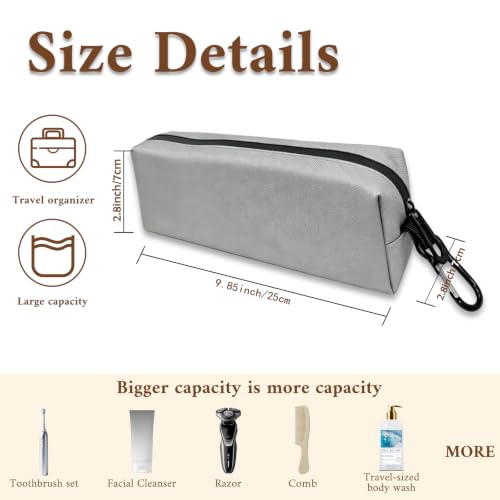 Small Lengthen Toiletry Bag for Men, Travel Bag Waterproof and Foldable for Storage Mini Toiletry Bag Equipped With Carabiner for Easy Portability (Gray)
