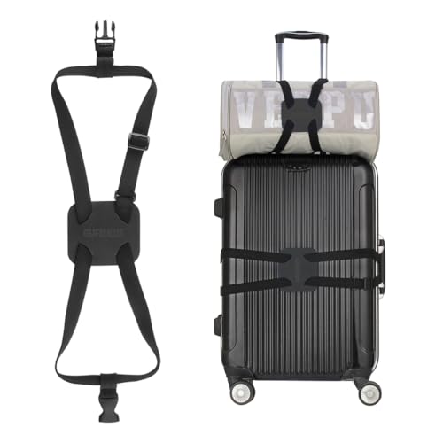 Luggage Bungee Bag Bungee, Luggage Straps Suitcase Adjustable Belt – an Adjustable and Portable Travel Suitcase Accessory-Black Buckle - color: Black buckle