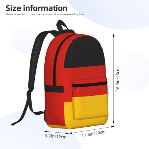 MZERSE Stylish Commuter Daypack German Flag National Banner, Laptop Backpack with Inner Pocket, Lightweight Travel Bag for Work, Trips and Gym - color: Pattern (1109)
