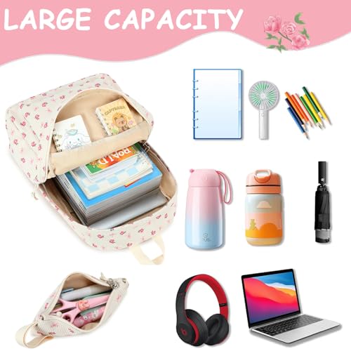 CAMTOP Girls Backpack with Lunch Box Set, Cute Bow School Backpack for Kids, 3-in-1 Lightweight Lunch Bag and Pencil Pouch - color: Pink Butterfly