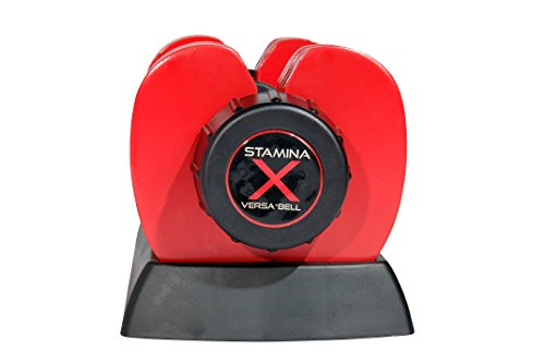 Stamina X Versa-Bell Adjustable Dumbbell 10-50 lb w/ Smart Workout App - 9 in 1 Adjustable Weight Set - Strength Training Equipment for Home Gym Weightlifting
