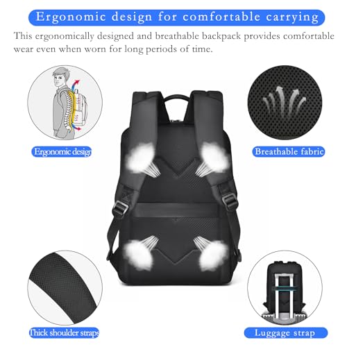 Travel Laptop Backpack for Men Business Backpack Expandable Fits 15.6-inch Laptop Waterproof Durable Computer Backpack for Business Travel Work Office College Daily Use