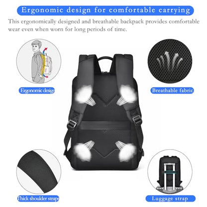 Travel Laptop Backpack for Men Business Backpack Expandable Fits 15.6-inch Laptop Waterproof Durable Computer Backpack for Business Travel Work Office College Daily Use