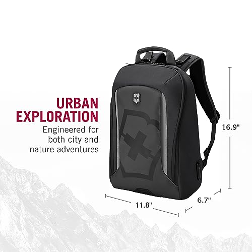 Victorinox Touring 2.0 City Daypack - Professional Laptop Backpack for Business & Outdoor Use - Features Waterproof Pouch - 17 Liters, Black - color: Black
