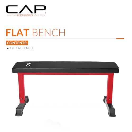 Cap Barbell Flat Weight Bench Color Series - color: Red
