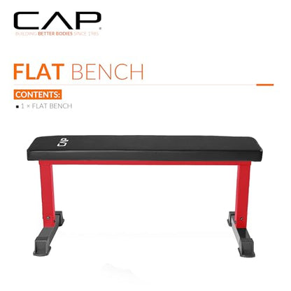 Cap Barbell Flat Weight Bench Color Series - color: Red