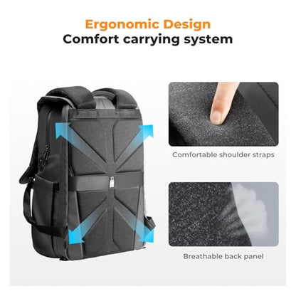 K&F CONCEPT Camera Backpack, Camera Bags for Photographers Large Capacity Camera Case with Raincover,15-15.6 Inch Laptop Compartment Compatible for Canon/Nikon/Sony/DJI Mavic Drone - color: Grey